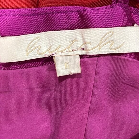 Anthropologie Hutch Bow Tie Mini Dress 6 Pink Red Cocktail Party Prom Boho - Picture 9 of 13